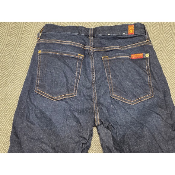 7 For All Mankind Womens Skinny Jeans Dark Wash Indigo Blue Size 25 27 Inseam - Picture 7 of 9